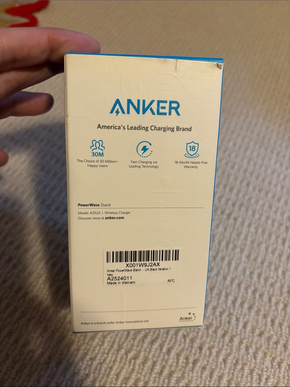 Anker PowerWave Wireless Charger Stand BNIB